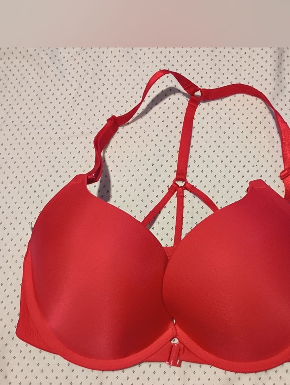 Victoria's Secret 32 DD Bright Red Strappy T-Back Push-Up Bra